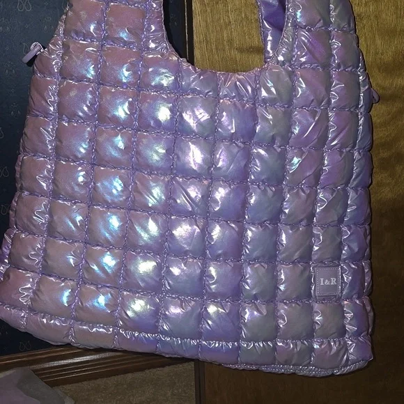 Puffy Lavender Iridescent Tote - Picture 3 of 4